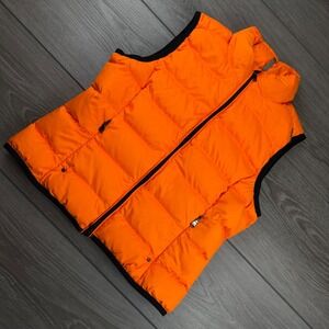 RLX Ralph Lauren Mens Down Puffer Vest Quilted Mock Neck Orange Small